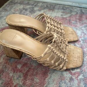 Marc Fisher LTD Colica Leather Heeled Mules neutral size 7.5